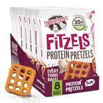 Lenny & Larry's Everything Bagel FITZELS- Savory Pretzel Snacks Incredibly Tasty, High Protein Salty, Vegan, Kosher 18 g's of Plant Based Protein 8 (eight) Bags, 3 oz Each