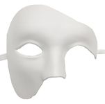 Coolwife Masquerade Mask Vintage Phantom Of The Opera One Eyed Half Face Costume (White)