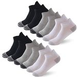 BUDERMMY 6/12 Pairs Trainer Socks for Men and Women Cotton Sports Socks for Men and Women Nonslip Ankle Socks Running Socks Outdoor Sport Socks (Mixed 6 pairs, 3-7)