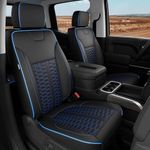 RIDEPOSH Custom Leather Seat Covers for Silverado/Sierra 1500 2019-2026, 2500HD 3500HD 2020-2026 Crew Cab Full Set with Jump Seat Cover (Armrest Storage Version Only), Truck Accessories