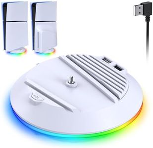 Vertical Stand for PS5 Slim Console Disc & Digital, PS5 Accessories-PS5 Slim Stand Base for PlayStation 5 Slim Consoles with RGB Light, USB Ports, Screw (Not Fit 2020 PS5 Disc & Digital)