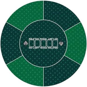 LERYG Round Poker Mat,39/47/55/63 inch 6-10 Person Texas Poker Rubber Mat, Foldable Tabletop, Portable Poker Tabletop, Suitable for Poker Games, Blackjack, Casino Layout(Green 120 * 120CM)