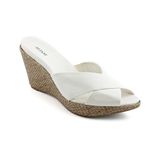 Alfani Leonora Womens Size 9.5 White Peep Toe Wedge Sandals Shoes