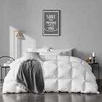 APSMILE Lightweight Feather Down Comforter California King Size - Cotton Quilted Thicker Warmest Duvet Insert for Hoter Weather/Sleepers (104x96, Ivory White)