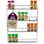 andrew james Spice Rack for Inside Cupboard Door, Wall Mounted Herb Rack, No Construction Needed, Metal Spice Organiser Storage Shelf for Back of Door, Fixings (4 Tier)