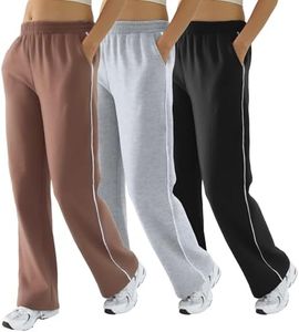 DITOK Womens Baggy Sweatpants 3 Pack, Wide Straight Leg Pants Womens Fleece Lined Elastic Waist Workout Casual Lounge