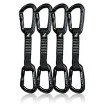 Fusion Climb 4-Pack 12cm Tactical Military Rescue Quickdraw Set with Contigua Straight Gate Black/Contigua Straight Gate Black Carabiners