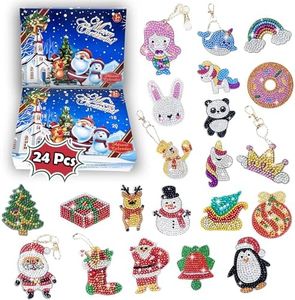 Diamond Painting Kits Advent Calendar 2023 for Kids - Make Your Own Gem Keychains - Arts and Crafts for Girls - DIY Painting by Number Christmas Gift Ideas for Girls Crafts Age 4-10