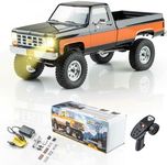 EAZYRC FMS 1/18 FCX18 Chevy K10 RC Crawler RTR with License Red, RC Pickup Truck 4x4 Chevy Hobby Grade 2-Speed Transmission Monster Truck for Adults with Led Light(Black)