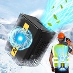 Upgrade Portable Waist Clip Fan - 3 Air Intakes Unobstruct Strong Airflow 4 Speeds Personal Cooling Wearable Fan Rechargeable 10000mAh Wearable Under Shirt Fan Belt Fan for Outdoor Jobsite Traveling