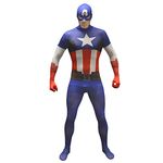 Official Captain America Basic Morphsuit Fancy Dress Costume - size XXLarge - 6”2-6”9 (186cm-206cm)