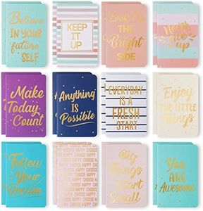 Cinrobiye 24 Pcs Mini Colorful Notebooks, Funny Motivational Journals Notepads Inspirational Notepads Small Pocket Notebook for Kids Teacher School Office Gift Bulk Prizes Travel Supplies (Gold)