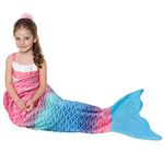 Catalonia Classy Mermaid Tail Blanket, Soft Warm Plush Fleece Sleeping Bag Snuggle Blanket for Teens 155 x 48 cm (61" x 19") Rainbow Ombre, Fish Scale Pattern