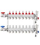 8-Branch PEX Manifold, ABST Stainless Steel Floor Heat Manifold Kit with 1/2" Adapters Included for Hydronic Radiant Floor Heating