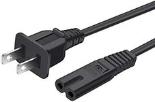 Printer Power Cord Cable Replacement - [UL Listed] 5FT Extension Compatible HP Envy 5055 5660, HP Photosmart, OfficeJet Pro 5510 5520 5255 6510 6600 6968 6978 8710 8720 2 Prong 18AWG Power Cord Cable