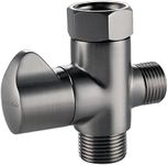 Luxe Bidet Metal T-adapter with Shut-off Valve, Winged 3-way Tee Connector, Nickel Finish, for Luxe Neo Bidets