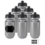 ZMCYN 6 Pack 500ML (16 oz) Sports Water Bottles Sports and Fitness Squeeze Water Bottles, Cycling Water Bottles Bike Bottle For Gym,Team- Extra 1 Label & 1 Pen (Dishwasher Safe)