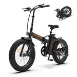 Aostirmotor 500W Foldable Electric Bikes 20 x 4 Inch Fat Tire Folding Ebikes for Adults Electric Bicycle, Removable Battery and 28+ Miles Long Range, 25MPH Electric Snow Beach Bike