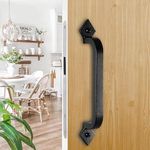 goldenwarm 2Pack 203mm Black Door Pull Handle Barn Door Handles Sliding Door Handles, Gate Handles Garage Handles Black Door Handles, Retro Solid Handles Heavy Duty Door Handles Overall Length 250mm