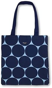 Kate Spade New York Canvas Tote Bag for Women, Cute Tote Bag, Canvas Beach Bag, Book Tote with Pocket, Joy Dot, Large