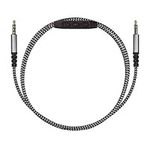 kwmobile Headphone Cable for Headphones - 150cm Replacement Cord with Microphone + Volume Control - Dark Grey