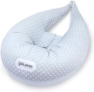 Dilamababy Coussin de Grossesse et d’Allaitement – Coussin Maternité en Flocons a Memoire de Forme et Microbille de Fibre – Oreiller de Grossesse avec Housse Coton Lavable, Idée Cadeau Femme Enceinte