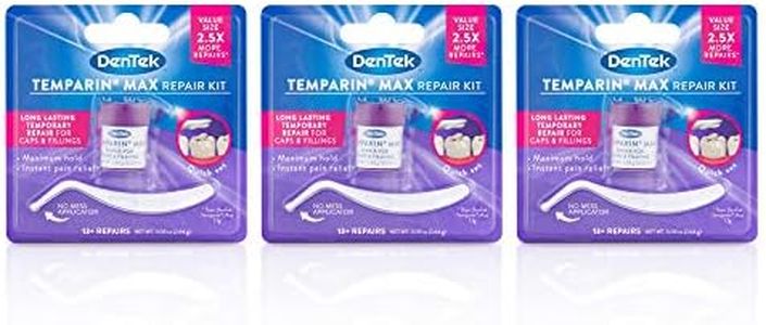 Dentek Temparin Max Repair Kit for Caps, Crowns, Fillings 0.09 oz | Pack of 3