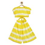 Girls Cotton Tie Dye Top Set Stripe - Yellow, 6-12 Months