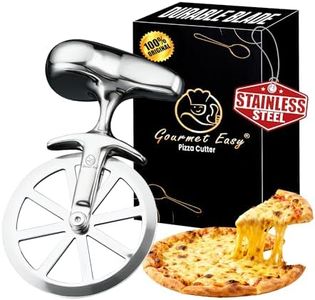 Unicycle Pizza Cutter, Ultra Durable Premium Stainless Steel One-Piece Blade, Mirror Polished No-Wobble Design, Ergonomic Non-Slip Handle, Stylish Cutout Easy to Clean Kitchen Gadgets, 5-Year Warranty