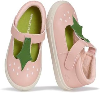 Project Cloud Toddler Shoes - Memory Foam Insole Kids Shoes for Girls, Hook-and-Loop - Mary Jane Sneakers with Terry Cloth Lining, Non-Slip Outsole (Pinkberry, Pinkberry-Lotus,5T)