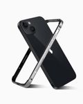 RAEGR iPhone 15 Case | Anodized Aluminum Bumper | Mag-Safe Compatible | Edge Armor Protective Minimal Case Designed for iPhone 15 (6.1-Inch) 2023 - Silver RG10483