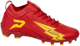 Phenom Elite The Flash Football Cleats – Quantum Speed Lightweight Performance Cleats with Traction, Comfort, and Durability (Medium, 11) Red