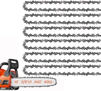 E & S 6 Pack 10 Inch Chainsaw Chain 3/8" LP Pitch .043" Gauge 40 Drive Links Semi-Chisel Chain Saw Chains for Oregon, Stihl, Husqvarna, Poulan, Craftsman, Greenworks and More Chainsaw Brands