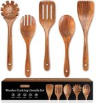 5 PCS Wooden Spoons for Cooking Nat