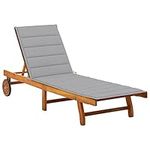 Outdoor Acacia Wood Sun Lounger Cha