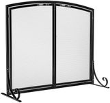 Idzo 38.6''W x33.25''H Fireplace Screen with Doors, 2-Door Black Fire Screen for Fireplaces with Magnetic Closure, Durable Powder Coated Fireplace Guard for Indoor & Outdoor, Easy Assembly & Storage