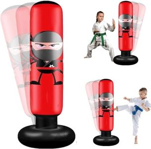 Inflatable Punching Bag,160cm Inflatable Kids Punching Bag Karate Gifts for Boys and Girls, Boxing Bag for Immediate Bounce Back for Practicing Karate, Taekwondo, and to Relieve Pent Up Energy