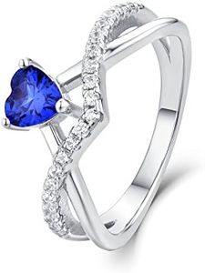 Starchenie Heart Rings for Women 925 Sterling Silver Promise Ring Birthstone Ring for her, White Gold Diamond Silver
