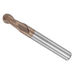 CoCud Ball Nose End Mill, 3mm Radius 6mm Shank 50mm Length, AlTiN Coated M30 Tungsten Carbide 2 Flutes Milling Cutter Bit - (Applications: for Stainless Steel Hardened Steel)