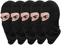 Pack of 5 Face Mask Men Sun Balaclava Dust Proof for Outdoor Riding Fishing Headgear, Black, One Size