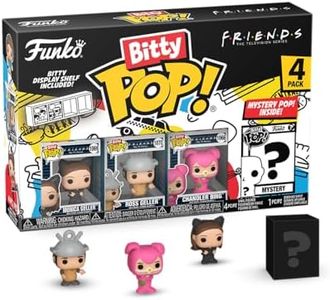 Funko Bitty Pop! Friends - Monica As Catwoman 4PK - Monica Geller™ (Halloween Costume), Ross Geller™ (Halloween Costume), Chandler Bing™ (Halloween Costume) et Une Mini-Figurine Mystère en Surprise