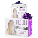 BOLD UNIQ Purple Hair Mask for Blonde, Platinum, Silver Hair - Banish Yellow Hues: Blue Masque to Reduce Brassiness and Condition Dry, Damaged Hair - Sulfate-Free Toner - 200ml