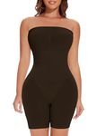 ONEW Strapless Shapewear Bodysuit Tummy Control Full Body Shaper Seamless Butt Lifter Thigh Slimmer,Black,X-Large