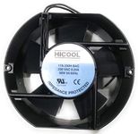 HICOOL AC Compact Round Exhaust Fan (172 x 150 x 51 mm), Black