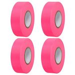 PATIKIL Flagging Tape 1"x147', 4 Pack PVC Non-Adhesive Neon Marking Tape for Tree Survey Boundaries Outdoor Trail, Pink