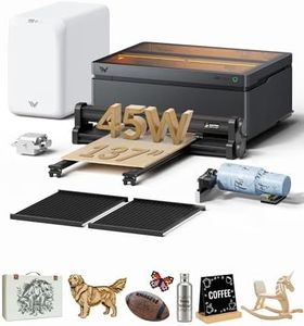 WECREAT Vision Pro 45W Laser Engraver and Cutter, with 137” Auto Conveyor Feeder & Fume Extractor, HD Camera & Auto-Lifting, Laser Cutter Cuts 1” Wood, Desktop Laser Engraver Machine for Woodworker