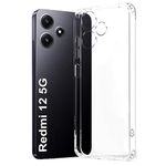 Fashionury Shockproof Back Case Cover for Mi Redmi 12 5G | Ultra Clear Soft Silicone | Raised Bumps for Camera & Screen Protection Back Cover Case for Redmi 12 5G