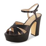 CUSHIONAIRE Women's Foxy platform dress sandal +Memory Foam and Wide Widths Available, Black, 9