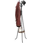 SimpleHouseware Freestanding Coat Rack With Shelf, Black