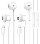 2 Pack Apple Earbuds Wired with Lightning Connector[Apple MFi Certified](Built-in Microphone & Volume Control) iPhone Headphones Compatible with iPhone 14/13/12/SE/11/XR/XS/X/8/7 Support All iOS